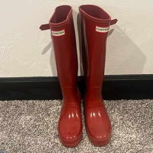 Hunter boots Red glossy tall - woman’s